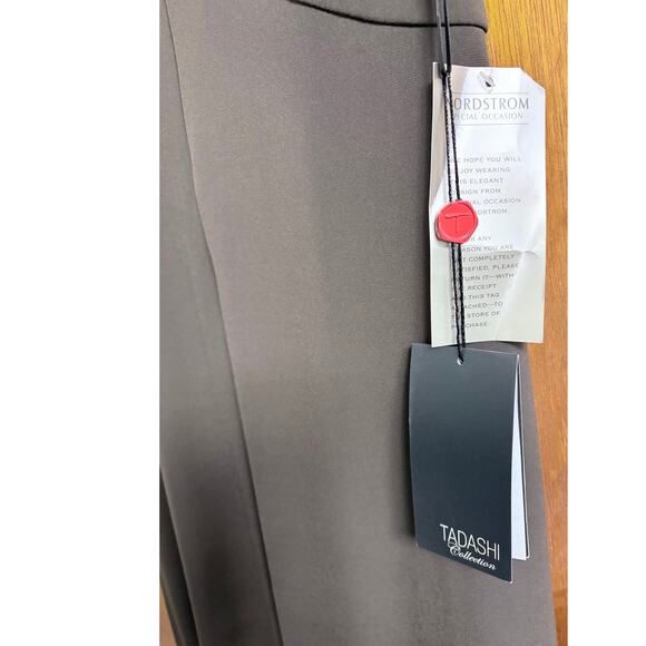 Tadashi Shoji Heart Neckline Cocktail Chocolate Brown Dress Size L - Picture 11 of 13